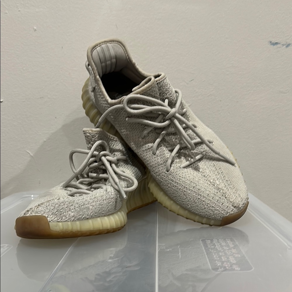 Adidas Yeezy Beige Sneakers with Gum Sole